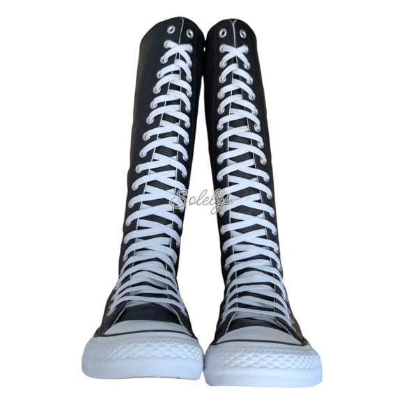 Converse 2010 XXHI Black Leather Lace Up Zip Back Sneaker Boot Womens 6 RARE - Picture 8 of 13